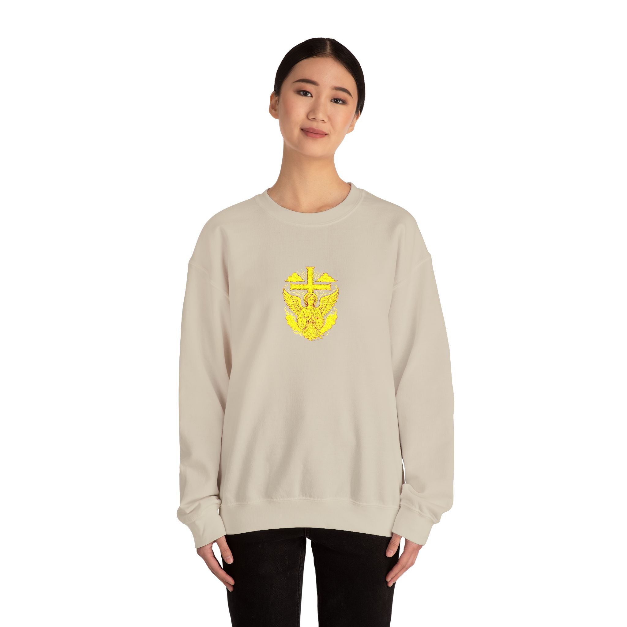 Yellow Embroidered Sweatshirt