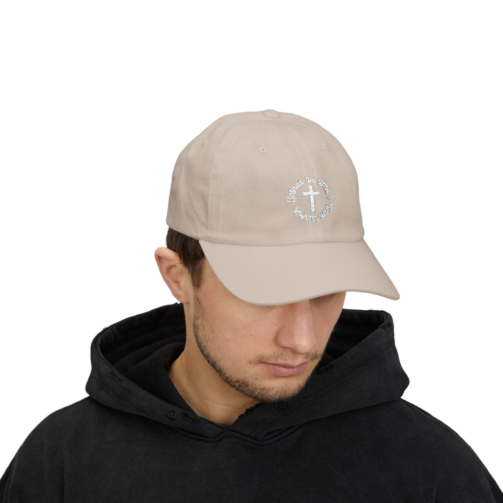 Classic Dad Cap – Faith Cross Circle Embroidered Hat