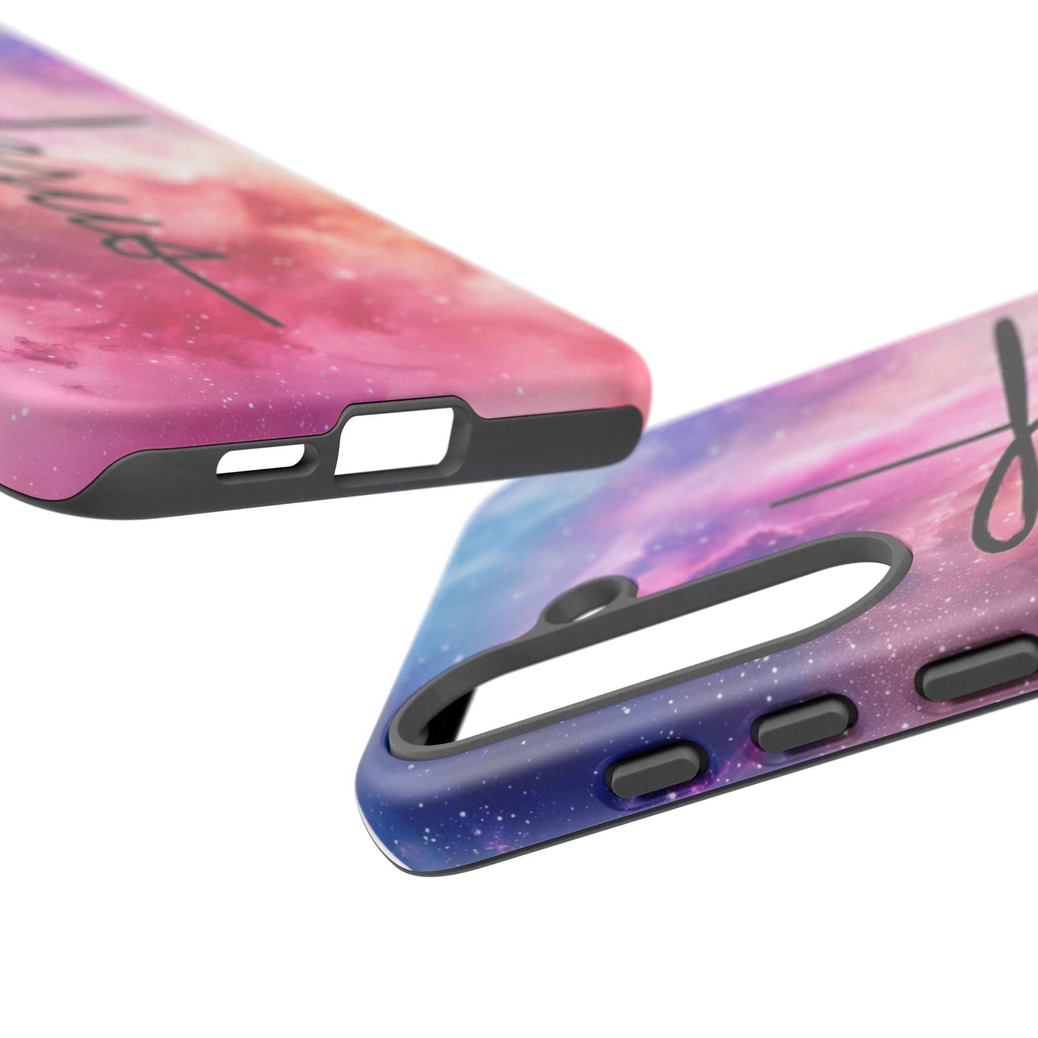 Jesus Cross Phone Case — Galaxy Pink Gradient Christian iPhone Cover