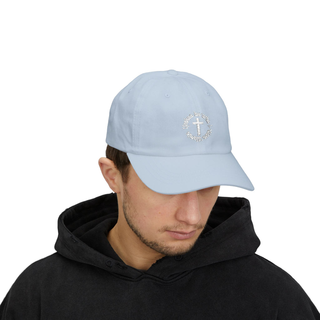 Classic Dad Cap – Faith Cross Circle Embroidered Hat