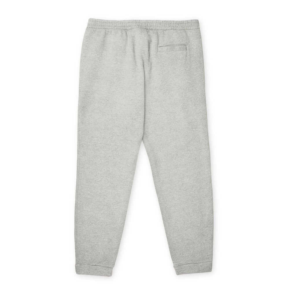 Fleece Joggers — Grey Sweatpants with Small Red “When I Cheat I Lose” Heart Graphic
